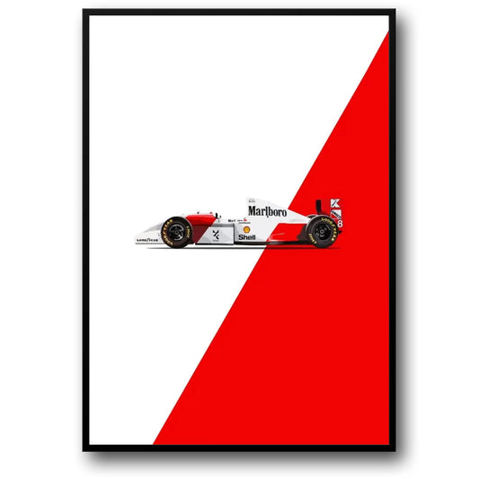 McLaren MP4/4 | Vintage Racing Poster | Dominant F1 Force McLaren MP4/4 | Historic Formula 1 Posters