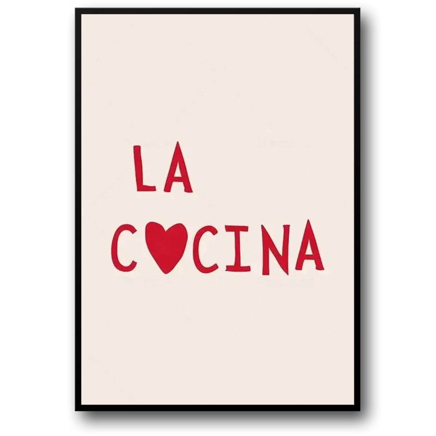 Hand Drawn Minimalist Kitchen Art Poster | Black & White Food Illustration | Modern Rustic Wall Decor | La Cocina