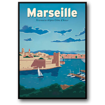 Marseille | French Riviera Cityscape | Captivating Urban Landscape Art | Wall Decor Poster