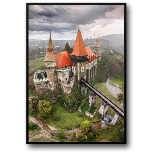 Corvin Castle Poster | Majestic European Castles | Romania | Hunedoara 1446 | Historic Architecture Wall Art