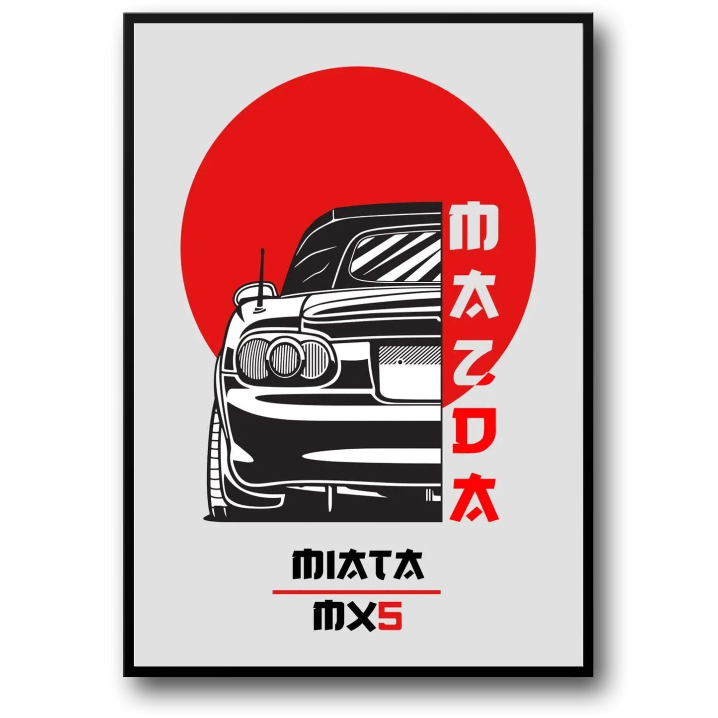 Japan Car | Mazda Miata MX5 Poster | Automotive Art Print | Wall Decor | Classic Sports Car | Japanese Vehicle | Home or Office Decor