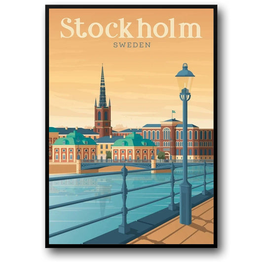 Stockholm Cityscape | Scenic Landmark Illustration