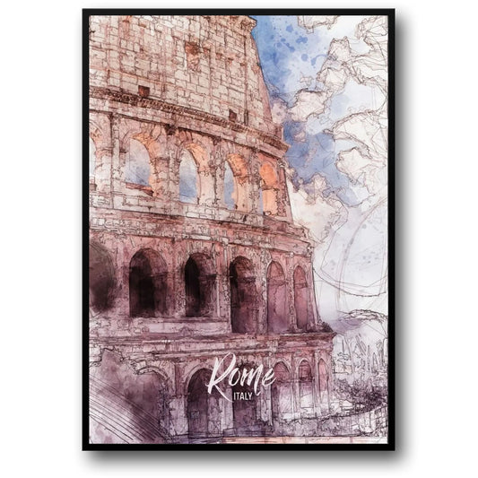 Colosseum | Rome | Italy | Enduring Symbol of Ancient Rome | Italian Architectural Wonders | World Heritage Site Posters