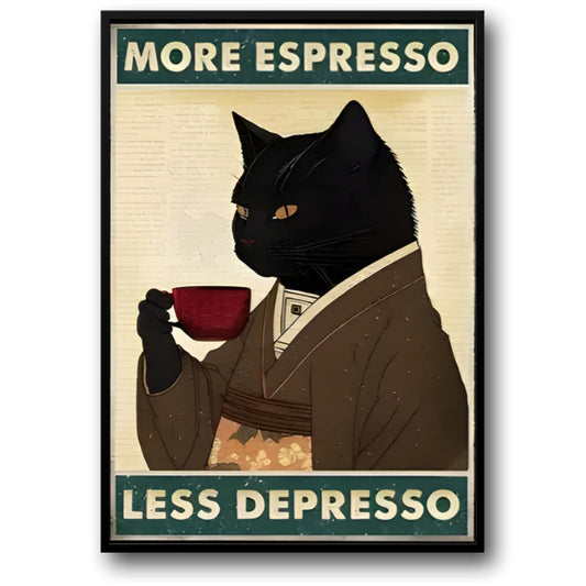 Black Cat Reading | Retro Funny Animal