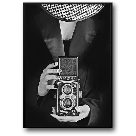 Vintage Style | Woman With Camera | Art Print Poster | Home Decor | Photography Lovers | Wall Art | Retro Portrait