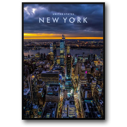 Hudson Yards Twilight Poster | Modern Urban Skyline | New York City Art Print | Contemporary Decor