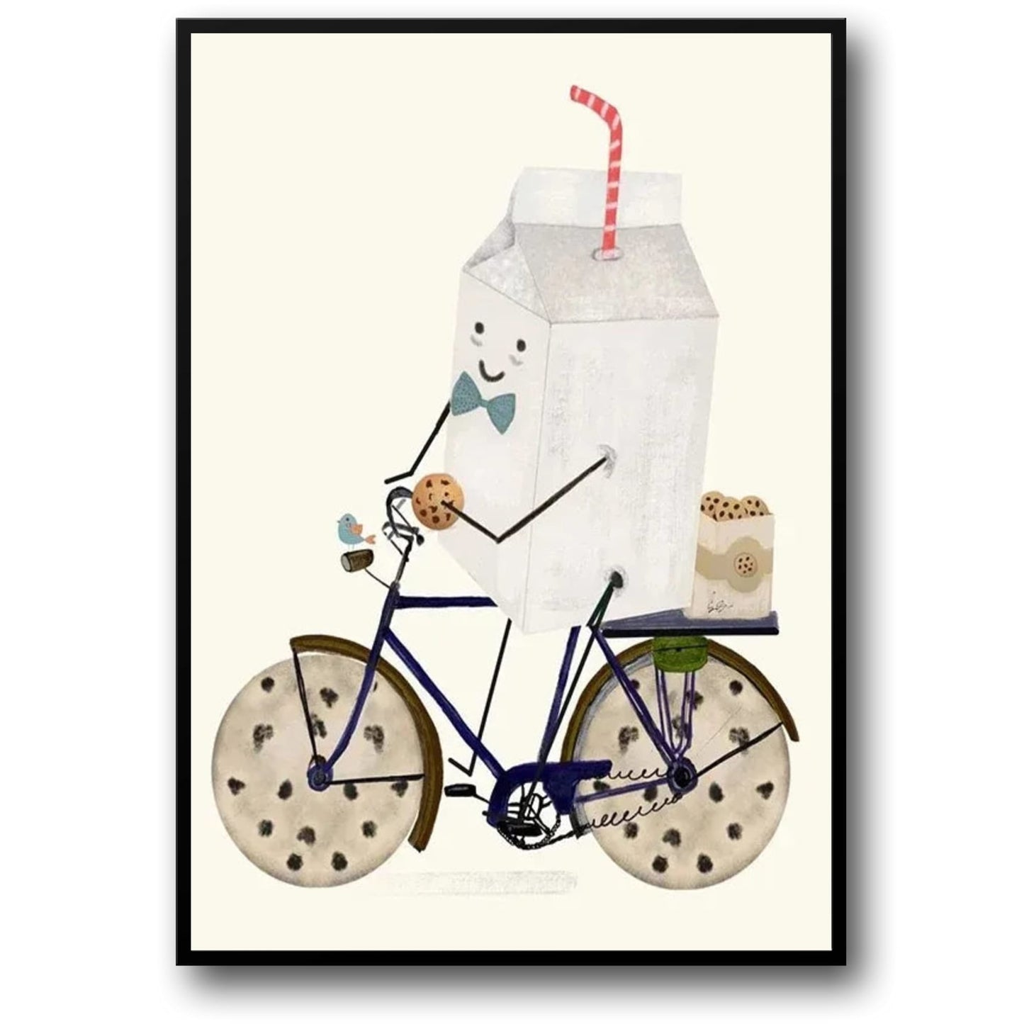 Milk and Cookies Poster | Whimsical Wheels Design | Joyful Animation Art Adventure
