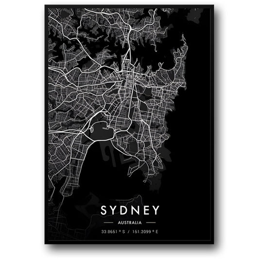 Sydney Map | Black & White