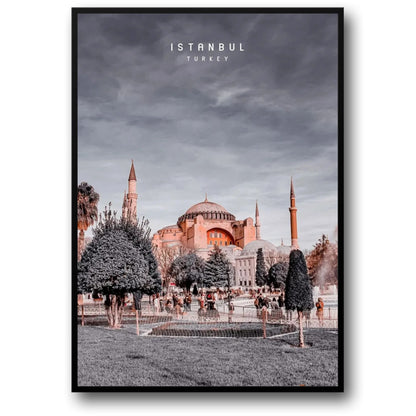 Hagia Sophia Poster | Winter Scene | Snow-Covered Icon | Istanbul | Constantinople | Turkey | Captivating Seasonal Artwork
