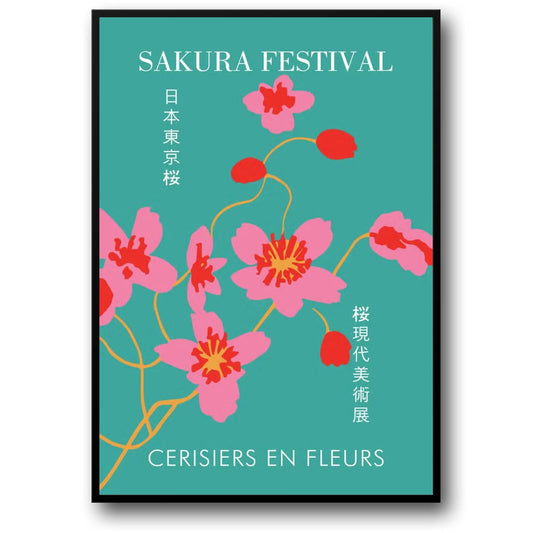 Cherry Blossoms Poster | Sakura Festival Art | Spring Blossom Serenade | Vibrant Floral Wall Decor