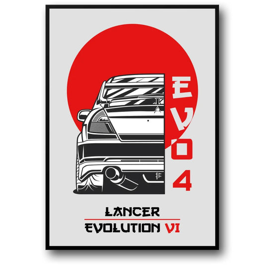 Mitsubishi Lancer Evo VI | Retro Japanese Sports Car Art
