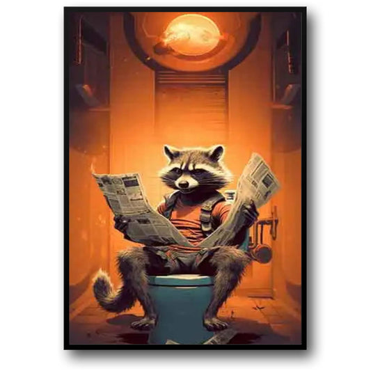 Marvel Superhero Bathroom Wall Art | Spiderman Cartoon Poster | Comic Canvas Decoration | Pop Art Decor | Funny Toilet Newspaper Reading | Room Decor