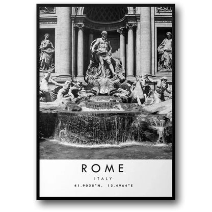 Trevi Fountain Poster | Scenic Rome Landmark | Italy Wall Art Decor | Captivating Charm of Rome
