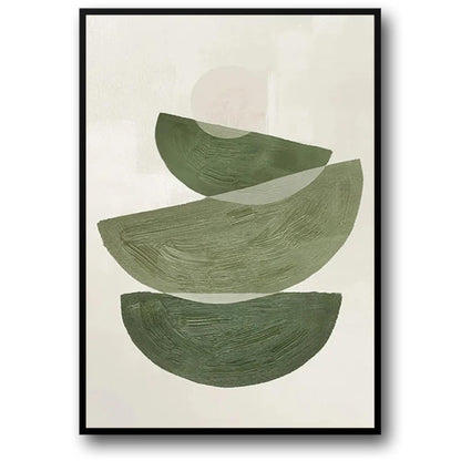 Geometric Greens | Modern Abstract | Nature Inspired