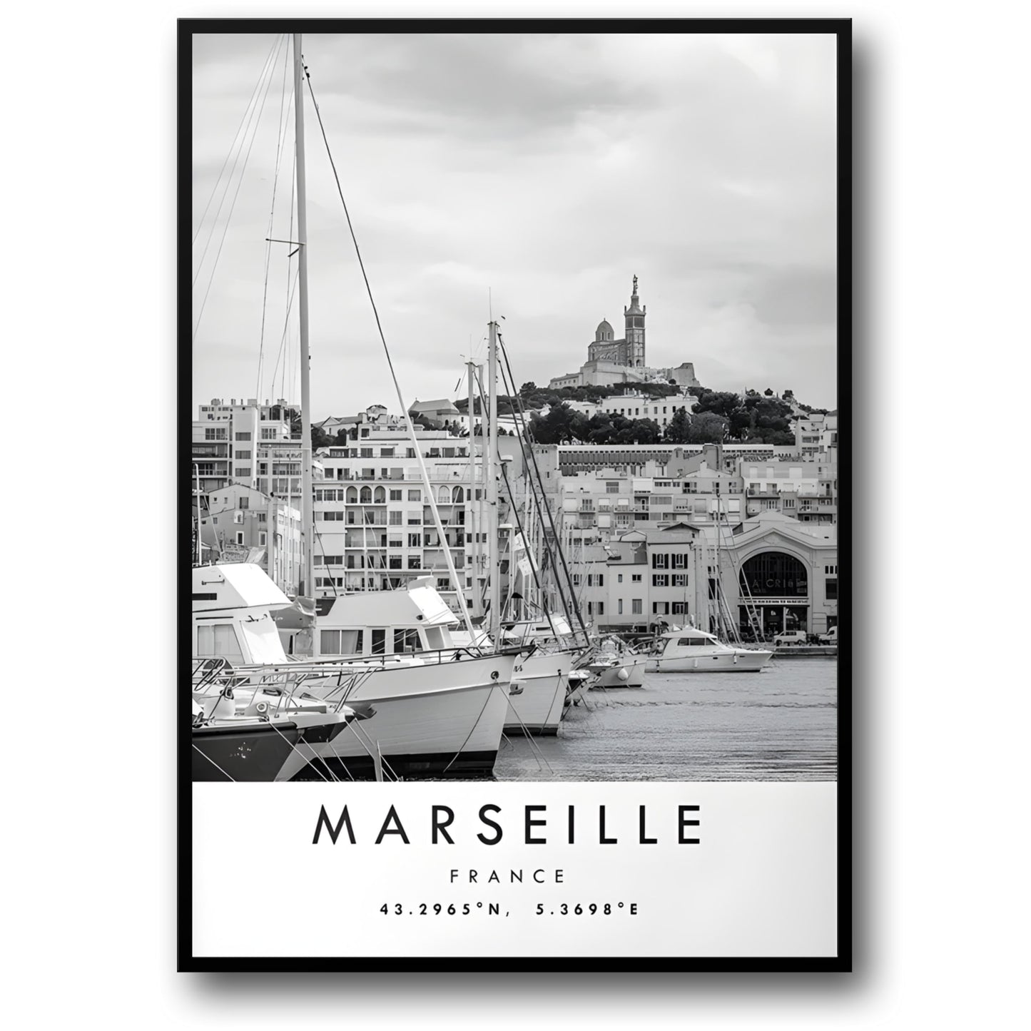Old Port of Marseille Poster | France Historic Port Art Print | Wall Decor