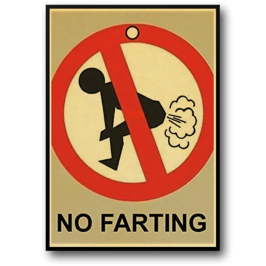 Vintage Humor Poster | No Farting | Funny Retro Warning Sign Decor | Wall Art