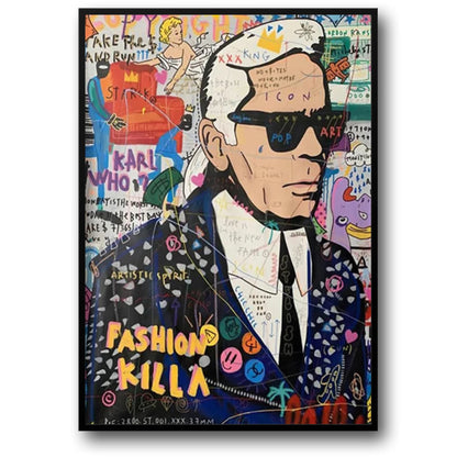 Abstract Graffiti Art | Queen Portrait Canvas Poster | British Street Pop Wall Art for Living Room Decor