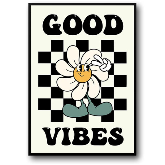 Good Vibes | Vintage Pink Cartoon Art