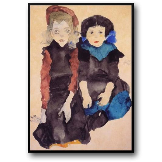 Egon Schiele | Sisters in Expression | Childhood Portrait
