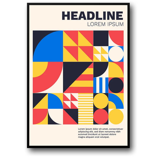 Bauhaus Art | Simple Geometric Design Poster | Minimalist Home Decor | Modern Wall Art | Abstract Shapes | Interior Design