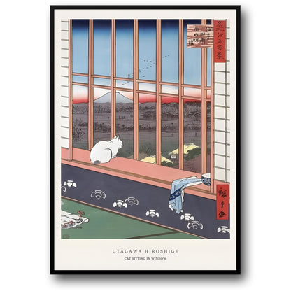 Utagawa Hiroshige | Cat in Window Ukiyo-e