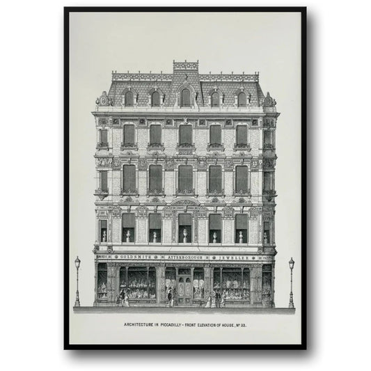 Victorian Commercial Facade | Elegance of Victorian Architecture | Commercial Design Charm | Historic Architecture Posters