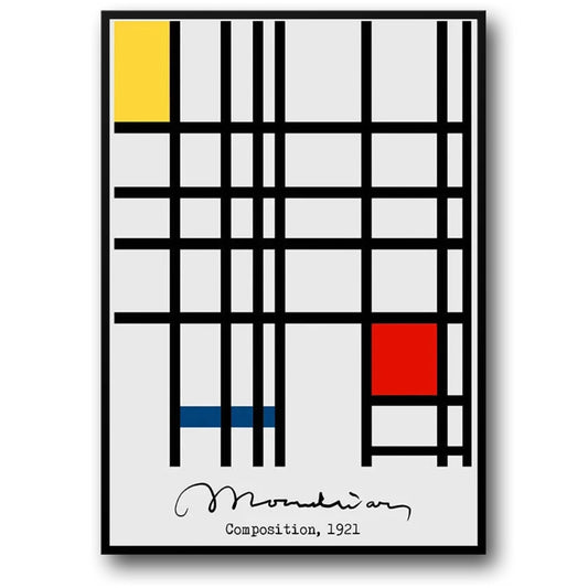 Mondrian | Yellow Blue Red Composition | Modern Abstract