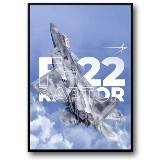F-22 Raptor Fighter Jet Poster | Vibrant Colors Artwork | Aviation Decor for Home, Office, or Gallery