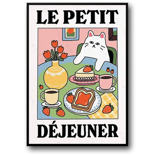 Le Petit Dejeuner | Vintage Kitchen Cat