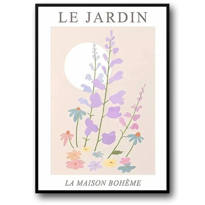 Les Fleurs Lavender Wildflower Poster | Garden Blooms | Daisies & Wildflowers Artwork Decor