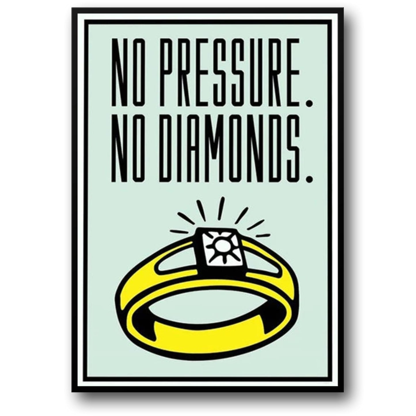 Monopoly Motivational Art | No Pressure No Diamonds