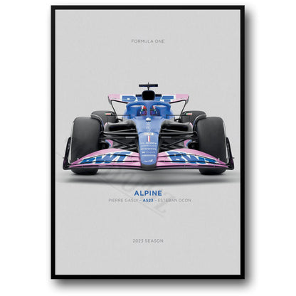 Alpine A523 Poster | Pierre Gasly & Esteban Ocon | Experience the Speed & Precision of Formula 1