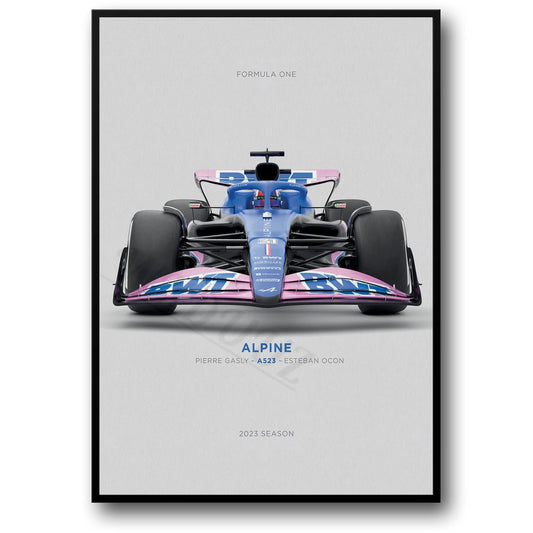Alpine A523 Poster | Pierre Gasly & Esteban Ocon | Experience the Speed & Precision of Formula 1
