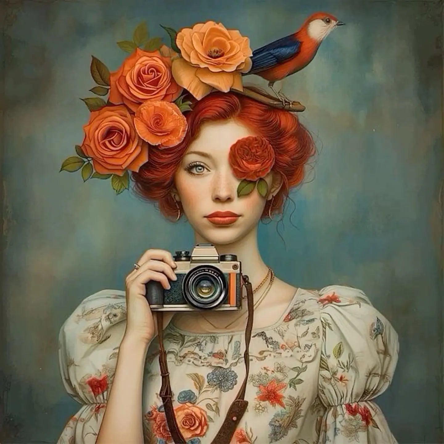 Floral Girl | Rose Photography Art | Vintage Nature Poster | Timeless Floral Decor | Wall Art