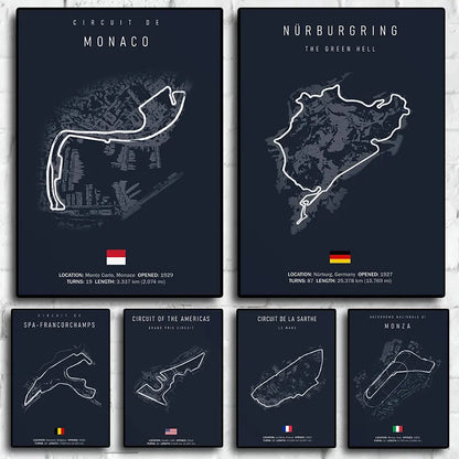 Circuit De La Sarthe | F1 Track Layout Poster | Formula 1 Racing Decor | Home Wall Art | Motorsport Gift | Racing Enthusiast
