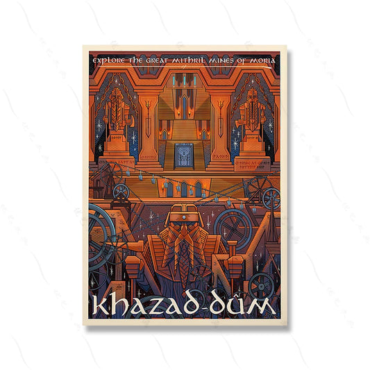 Khazad-dum Poster | Explore Khazad-dum: Journey to the Depths of the Dwarven City with this Vintage Inspired Fantasy Mine Poster  Perfect for Mythical Realm Admirers