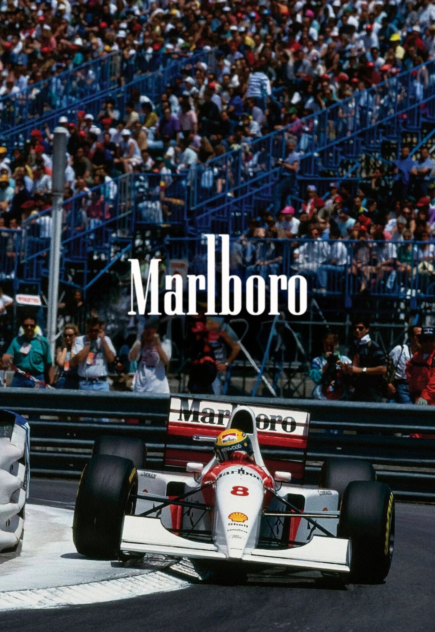 Vintage Formula 1 Poster | Monaco Grand Prix | McLaren MP4/4 | Ayrton Senna & Alain Prost | 1988 Racing Season