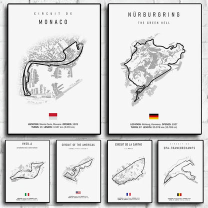 Circuit De La Sarthe | F1 Track Layout Poster | Formula 1 Racing Decor | Home Wall Art | Motorsport Gift | Racing Enthusiast