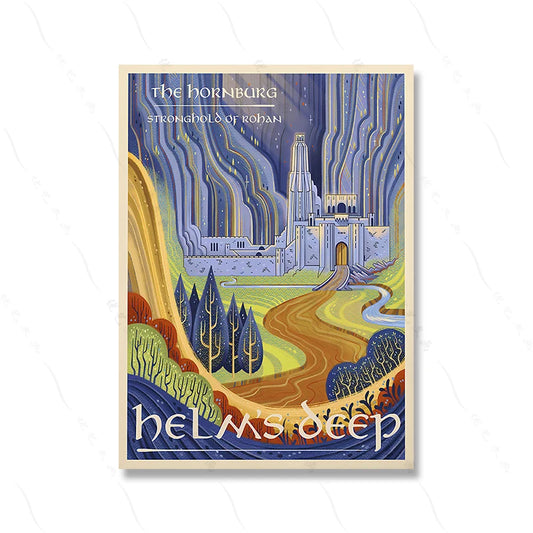 Helm's Deep Poster | Legendary Helm's Deep Fortress Poster: Dive into Epic Battles and Heroic Standoffs  A Must-Have for Fantasy War Epic Collectors