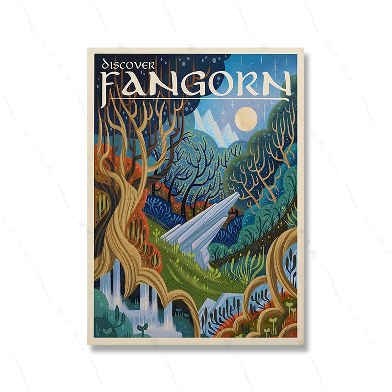 Discover Fangorn Forest: Mysterious and Ancient Woods Poster  A Captivating Piece for Those Who Love Enigmatic and Wild Natural Scenes