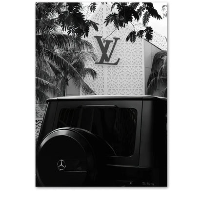 Louis Vuitton | Mercedes G500 | Luxury Fashion Illustration