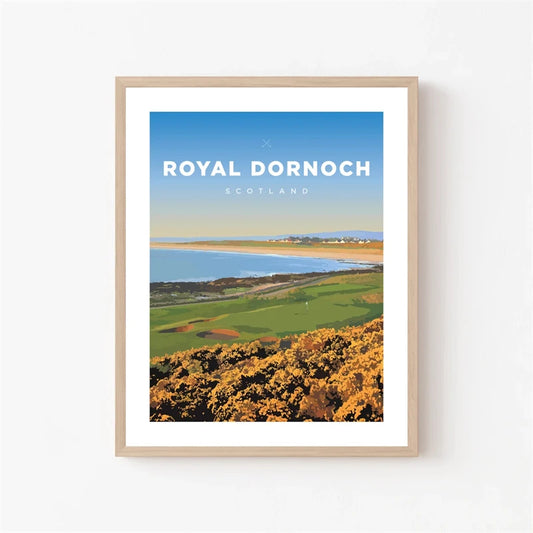 Royal Dornoch Golf Course Poster | Scotland Tribute | World's Greatest Golf Courses Art Print | Home & Garden Decor
