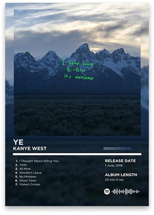 Kanye West Poster | Iconic Rhyme Legends | Hip Hop Album Art Collection | Music Icon Wall Decor