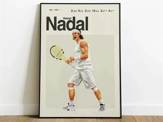 Rafael Nadal Poster | Legends of Tennis Art | Modern Aesthetic Decor