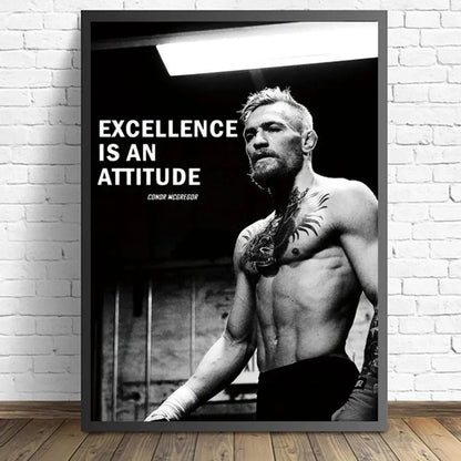 Conor McGregor Poster | Inspirational Boxing Artwork | Professional Quality Print | Gym Wall Decor | UFC Motivation | Excellence Is An Attitude