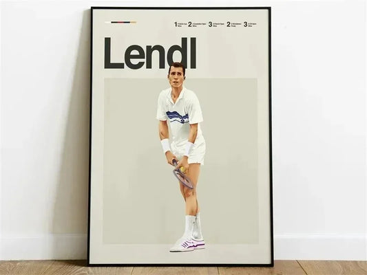 Poster | Legends Of Tennis Art | Ivan Lendl | Modern Aesthetic Tennis Illustration | Wall Decor
