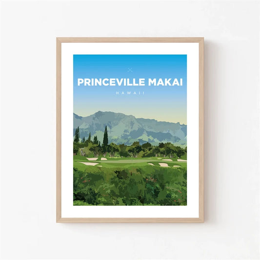 Princeville Makai Golf Course | Hawaii Scenery | Landscape Photography Poster | Tribute to World’s Top Golf Courses Decor