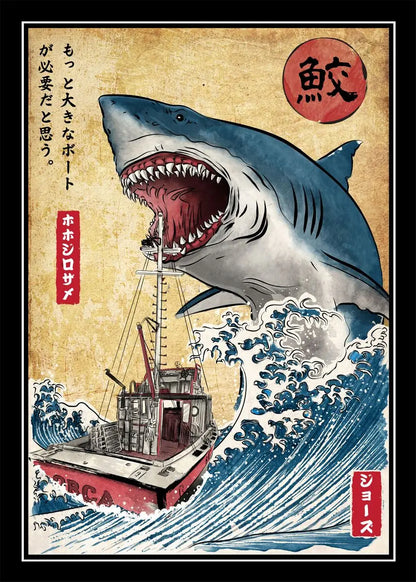 Great White Shark | Ukiyo-e Vintage Style