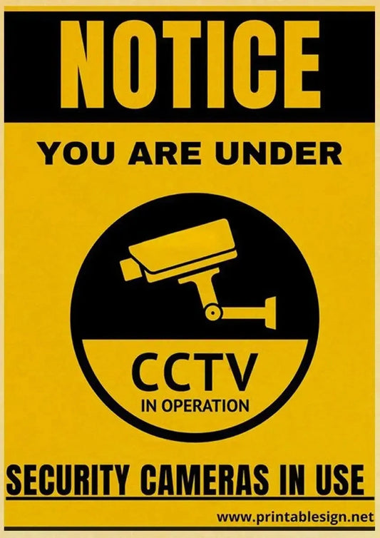 You Are Under Surveillance Warning Poster | Vintage Danger Sign | Retro Decor for Home & Garden