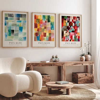 Paul Klee Wall Art | First House in a Settlement | Contemporary Abstract Poster for Home Decor